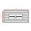 43" Rectangular Fire Pit with Smoked Glass and Metal Frame