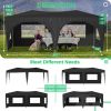 10'x20' Pop Up Canopy Tent with 6 Sidewalls, Ez Pop Up Outdoor Canopy for Parties, Waterproof Commercial Tent with 3 Adjustable Heights, Carry Bag