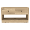 Uranus Storage Bench, Two Drawers, Two Open Shelves, Light Oak