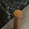 Faux Marble Coffee Tables Accent Tea Tables with Gold Metal Foot for Living Room Home Office