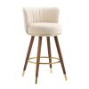 COOLMORE Counter Height Bar Stools Set of 2 for Kitchen Counter Solid Wood Legs with a fixed height of 360 degrees