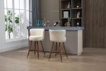COOLMORE Counter Height Bar Stools Set of 2 for Kitchen Counter Solid Wood Legs with a fixed height of 360 degrees