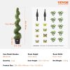 VEVOR 2 Pack 5' Artificial Boxwood Topiary Tree Faux Plant UV Decor In/Outdoor