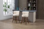 COOLMORE Counter Height Bar Stools Set of 2 for Kitchen Counter Solid Wood Legs with a fixed height of 360 degrees