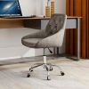 Modern velvet fabric with chrome legs living room furniture dining chair, soft and comfortable, lift adjustment, free movement convenient