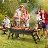 picnic party suitable for 4-6 people 33.5 √ó 23.7 √ó 11.8 inches length √ó width √ó heightPortable charcoal grill, small outdoor grill folding grill