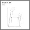 Modern Dining Chairs Set of 2, Curved Backrest Round Upholstered and Metal Frame, Light Grey