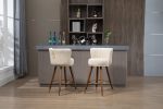 COOLMORE Counter Height Bar Stools Set of 2 for Kitchen Counter Solid Wood Legs with a fixed height of 360 degrees