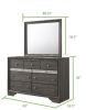Traditional 7 Drawer Dresser made with Wood in Gray