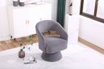 Swivel Accent Chair Armchair, Round Barrel Chair in Fabric for Living Room Bedroom, Grey