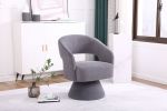 Swivel Accent Chair Armchair, Round Barrel Chair in Fabric for Living Room Bedroom, Grey