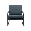 Contemporary Square Metal Frame Accent Chair ‚Äì Indigo Blue / Black