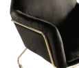 Keira 29.5" Black Velvet Accent Chair with Metal Base
