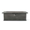 56" Outdoor 50,000 BTU Rectangular MgO Concrete Propane Fire Pit, Grey Wood Pattern (Tank Cover not Included)