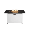 43" Rectangular Fire Pit with Smoked Glass and Metal Frame