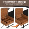 GO 40" Makeup Vanity Desk with 3-Mode Lighted Mirror & Wireless Charging Station , Vanity Table with Drawer & 3 Open Shelves for Ample Storage Space