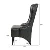 23.03" Wide Faux Leather High-Back Accent Chair, Comfy High Wingback Chair, Living Room Chair with Soft Padded & Wooden Legs