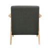 Modern Home Furniture Dark Gray Fabric Upholstered 1pc Accent Chair Cushion Back and Seat Natural Finish Solid Rubberwood