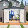 10' x 10' Metal Storage Shed for Ourdoor, Steel Yard Shed with Design of Lockable Doors, Utility and Tool Storage for Garden, Backyard, Patio