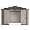 10' x 10' Metal Storage Shed for Ourdoor, Steel Yard Shed with Design of Lockable Doors, Utility and Tool Storage for Garden, Backyard, Patio