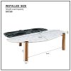 Faux Marble Coffee Tables Accent Tea Tables with Gold Metal Foot for Living Room Home Office