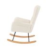 off white teddy fabric rocking chair