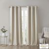 Tonal Printed Faux Silk Total Blackout Curtain Panel Pair(2 Pcs Window Panels)