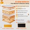 VEVOR Bee Hive 20 Frame Bee Hives Starter Kit, Beeswax Coated Cedar Wood, 1 Deep + 1 Medium Bee Boxes Langstroth Beehive Kit