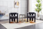 COOLMORE Contemporary Designed Fabric Upholstered Accent/Dining Chair /Barrel Side Chairs Kitchen Armchair for Living Room 2PC/SET