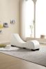 Factory Direct Yoga Chaise Lounge Collection for Stretching & Relaxation Modern Faux Leather Curved Sofa, Modern Faux Leather Curved Sofa