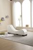 Factory Direct Yoga Chaise Lounge Collection for Stretching & Relaxation Modern Faux Leather Curved Sofa, Modern Faux Leather Curved Sofa