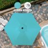 7.5ft Patio Outdoor Table Market Yard Umbrella with Push Button Tilt/Crank, 6 Sturdy Ribs for Garden, Deck, Backyard, Pool, Turquoise