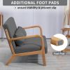 Leisure Chair with Solid Wood Armrest and Feet, Mid-Century Modern Accent Sofa,2 seat