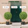 VEVOR 2x Artificial Boxwood Ball √ò40,6cm Garden Deco Boxwood in Flowerpot Ball Artificial Boxwood Ball Artificial Plant made of PE, Wood