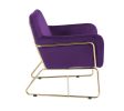 Keira 29.5" Purple Velvet Accent Chair with Metal Base