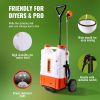VEVOR Battery Powered Backpack Sprayer with Cart, 0-94 PSI Adjustable Pressure, 4 Gallon Tank on Wheels, with 8 Nozzles and 2 Wands, 12V 7.2Ah Battery