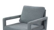 Mid-Century Armchair , 2pcs, Accent Chair with Wood Legs & Soft Cushion for Living Room, Bedroom, Home Office, Study, Dim Grey