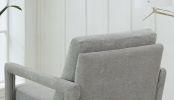 Mid-Century Armchair , 2pcs, Accent Chair with Wood Legs & Soft Cushion for Living Room, Bedroom, Home Office, Study, Grey