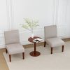 Fabric Accent Chair Set of 2 with Round Wood Table, Decorative Slipper Chair Vanity Chair for Bedroom Home Office, Corner Side Chair [Video]