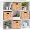 Storage Shelf, Bookshelves, 11 Inch 9 Cube Storage Shelf 3 x 3 Wooden Bookshelves Display Bookshelves for Home, Office, Bedroom, Living Room (White)