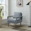 Mid-Century Armchair , 2pcs, Accent Chair with Wood Legs & Soft Cushion for Living Room, Bedroom, Home Office, Study, Dim Grey
