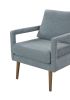 Mid-Century Armchair , 2pcs, Accent Chair with Wood Legs & Soft Cushion for Living Room, Bedroom, Home Office, Study, Dim Grey