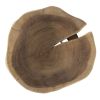 12" Acacia Wood End/Side Table, Living Room Accent Stool, Iron Hairpin Legs, Home D√©cor, Brown/Black