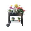 Mobile Metal Raised Garden Bed Cart with Legs