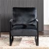 Mid Century Modern Accent Chair with Square Metal Frame and Plush Velvet Upholstery, Durable Armchair for Living Room, Bedroom, Home Office - Black