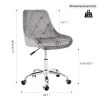 Modern velvet fabric with chrome legs living room furniture dining chair, soft and comfortable, lift adjustment, free movement convenient