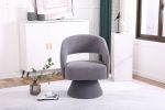 Swivel Accent Chair Armchair, Round Barrel Chair in Fabric for Living Room Bedroom, Grey
