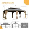12'x20' Hardtop Gazebo, Outdoor Aluminum Frame Canopy with Galvanized Steel Double Roof