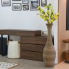 39-inch Tall Artificial Rattan Floor Vase in Elegant Beige - Statement Piece for Living Room Decor, Entryway