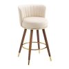 COOLMORE Counter Height Bar Stools Set of 2 for Kitchen Counter Solid Wood Legs with a fixed height of 360 degrees
